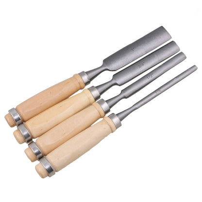 Mxfans Semicircle Wood Chisel Woodworking Carving Chisel Inner Edge Woodworking Gouge for Carpenter Wood Carving Hand Chisel Tool Pack of 4
