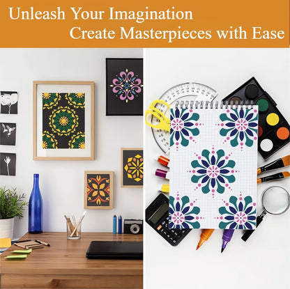 Mandala Stencils for Painting, 64PCS 4.7x4.7 Rangoli Stencils for Crafts & Home Decor