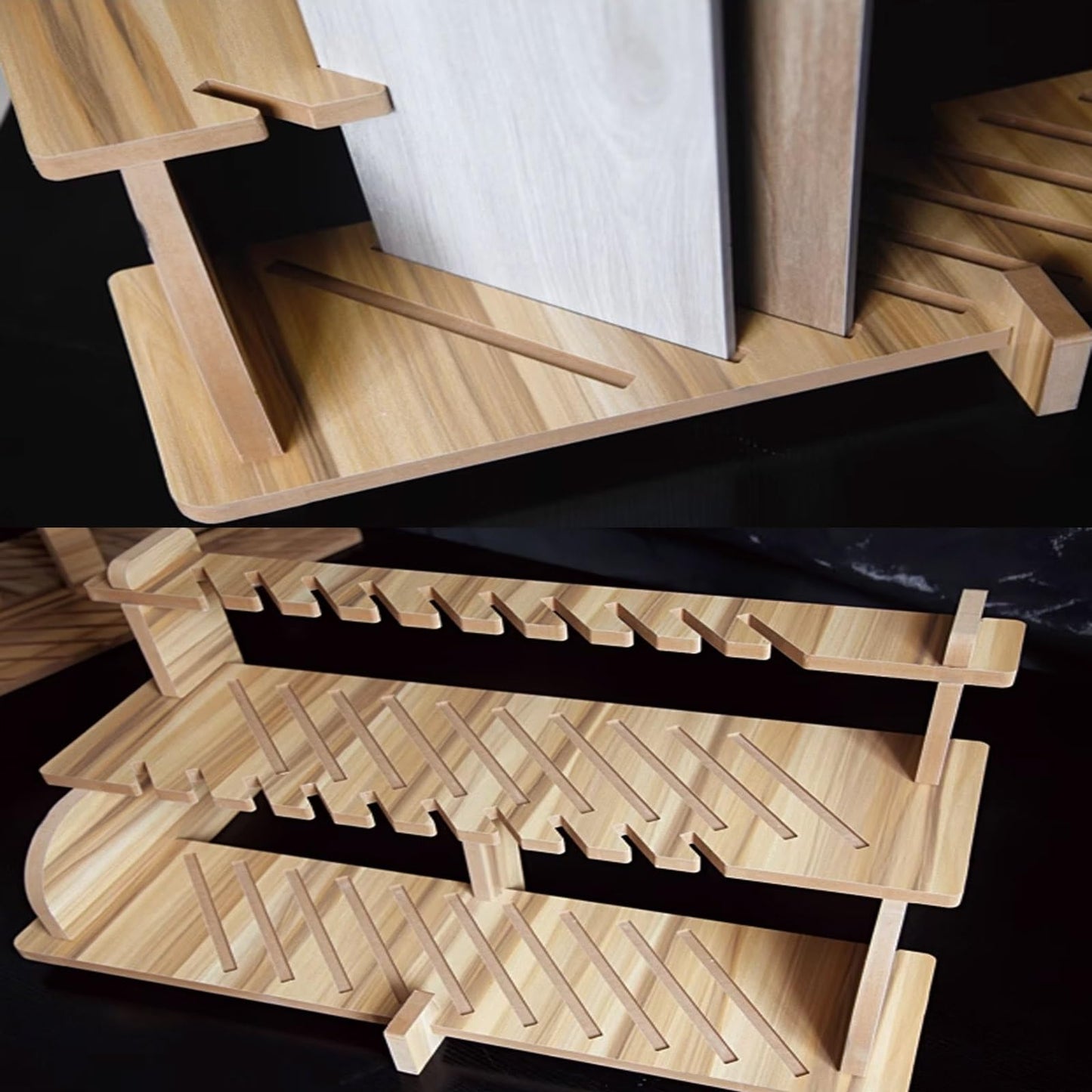 Floor Tile Sample Rack,Wooden Display Shelf for Floor Tiles - Long Strip Marble Sample Rack & Slab Organizer for Retail Stores, Trade Shows, Building Materials Storage (80x42 cm)