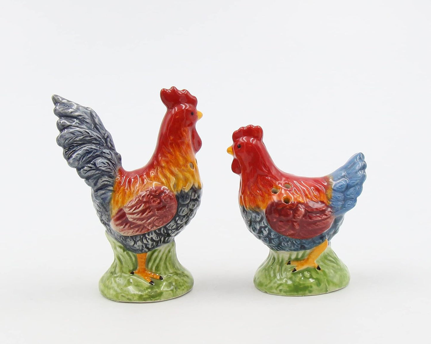 Appletree Design Barn Yard Rooster Salt and Pepper Set, 2-Inch and 2-1/2-Inch