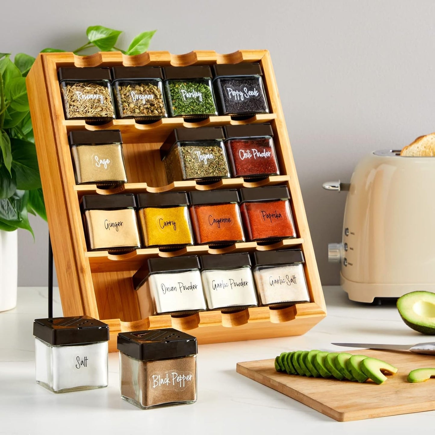 Talented Kitchen 272 Spice Labels Stickers, Clear Preprinted for Kitchen Spice Rack Organization