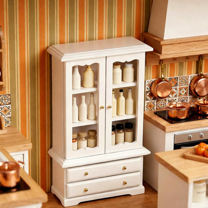 NUOBESTY Miniature Wooden Bookcase 1 12 Scale Dollhouse Furniture Display Shelf with Large Storage for Mini House Decor and Collectibles