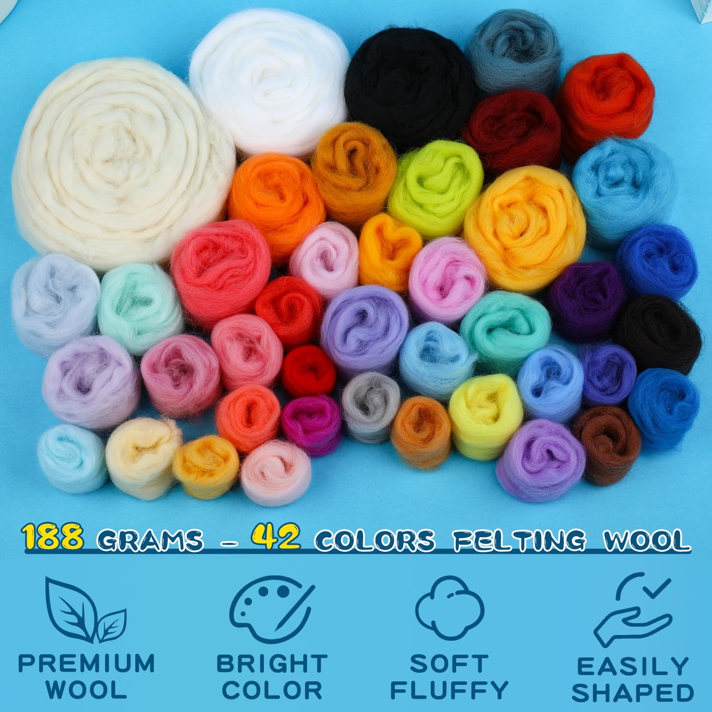Fedmut Needle Felting Kits for Beginners Adult 12 Sea Animal Supplies with Wool Roving, Felt Art Kit, Wool Felting Kit for DIY Craft Home Decoration Party Supplies for Starters