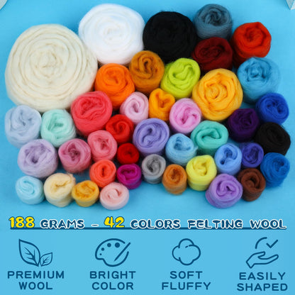 Fedmut Needle Felting Kits for Beginners Adult 12 Sea Animal Supplies with Wool Roving, Felt Art Kit, Wool Felting Kit for DIY Craft Home Decoration Party Supplies for Starters