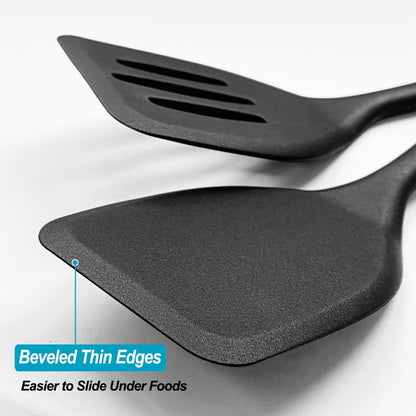 Silicone Spatula Turner Set, High Heat Resistant Nonstick Rubber Flippers for Baking & Cooking