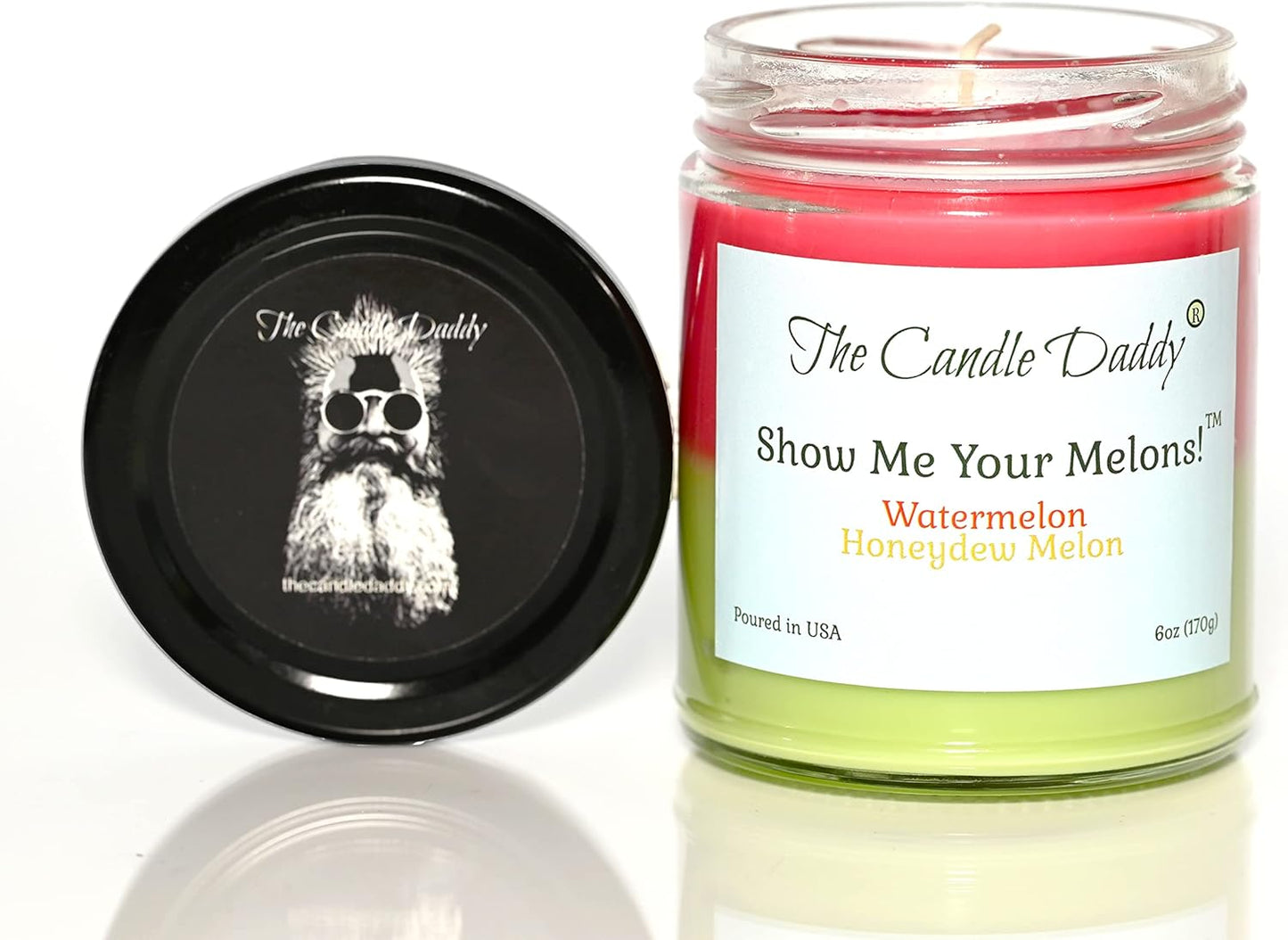 Show Me Your Melons Funny Watermelon Honeydew Scented Candle - 6 Ounce Jar