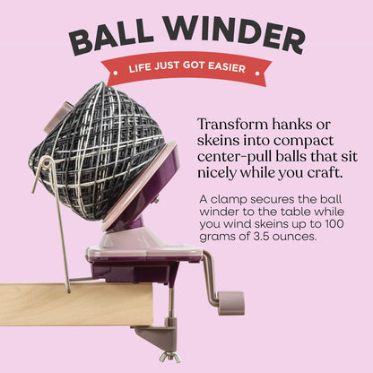 Knit Picks Yarn Winding Bundle - Yarn Ball Winder and Birch Wooden Yarn Swift