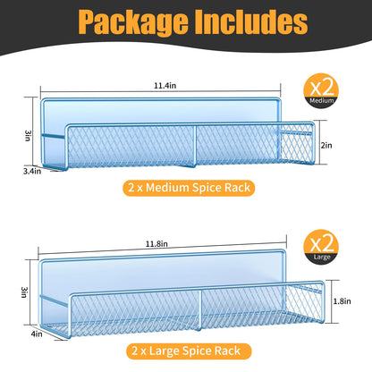 Magnetic Spice Rack for Refrigerator, 6 Pack 100% Metal Strong Magnet Shelf, Space Saving Spice Organizer, Home Kitchen Laundry Room Storage Organization W/ Paper Towel Holder, Utensils Racks (Grey)