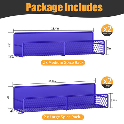 Magnetic Spice Rack for Refrigerator, 6 Pack 100% Metal Strong Magnet Shelf, Space Saving Spice Organizer, Home Kitchen Laundry Room Storage Organization W/ Paper Towel Holder, Utensils Racks (Grey)