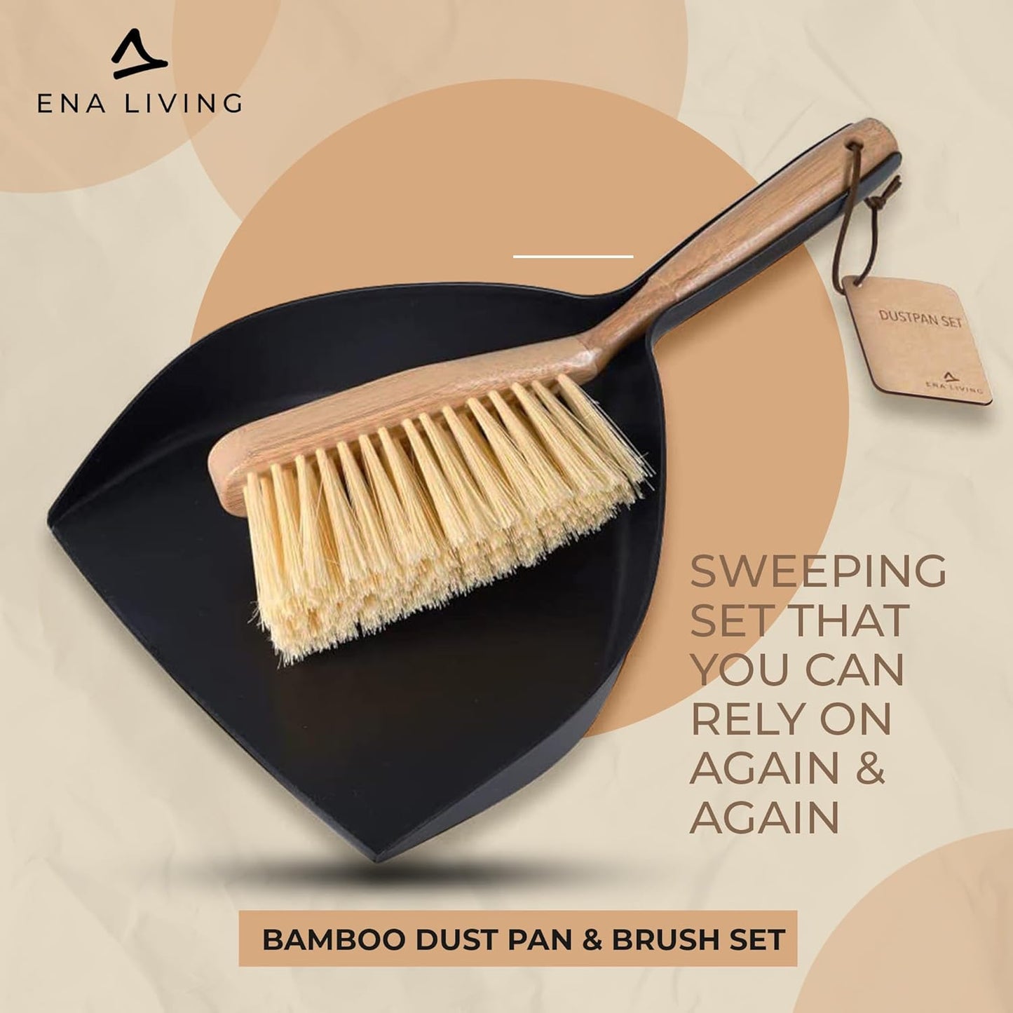 Bamboo Dust Pan & Brush Set, 1 Count