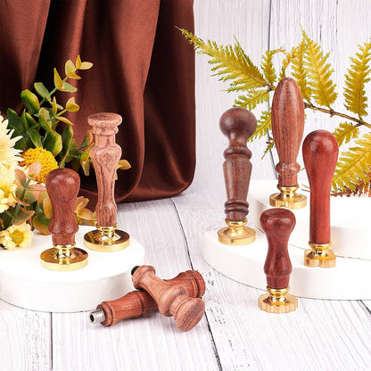 CRASPIRE 8 Pieces Wax Seal Stamp Handles Universal Thread Head Wooden Handle for Wax Seal Stamp Head Replacement