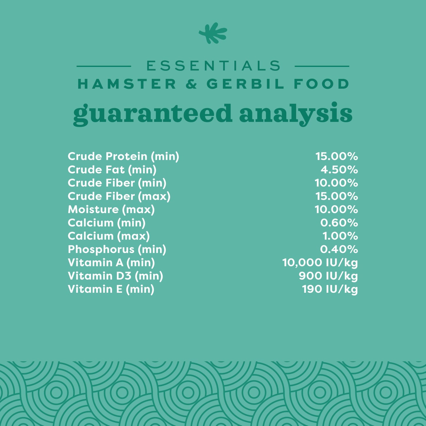 Oxbow Essentials Hamster Food and Gerbil Food, Vitamin & Mineral Rich Daily Diet for Hamsters & Gerbils, Veterinarian Formulated, Small Animal Pet Products, Made in USA, 15 lb Bulk Bag