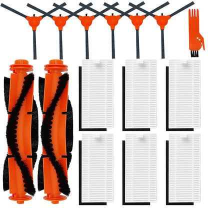 HUIZHEN Replacement Parts Kit for Kyvol Cybovac E20, E30, E31 Robot Vacuum Accessories, 2 Main Brush, 6 Side Brush, 6 Hepa Filter, 1 Cleaning Tools (15PCS)