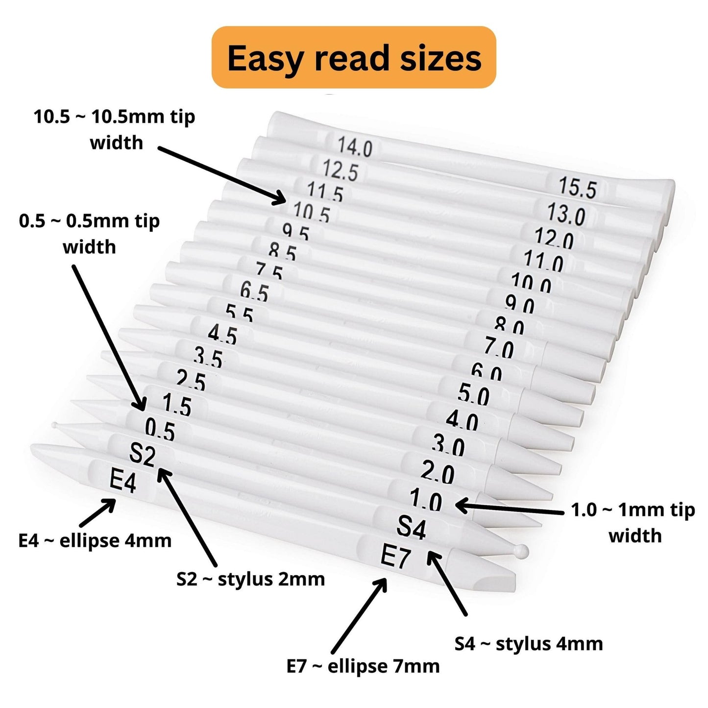 Happy Dotting Company Tools for Painting Mandalas - Patented 16pc Premium Double Ended - 28 Easy Read Sizes Plus Stylus & Ellipse Tools, Anti-Roll Grip for Rock Painting, Nail Art, Pottery and Canvas
