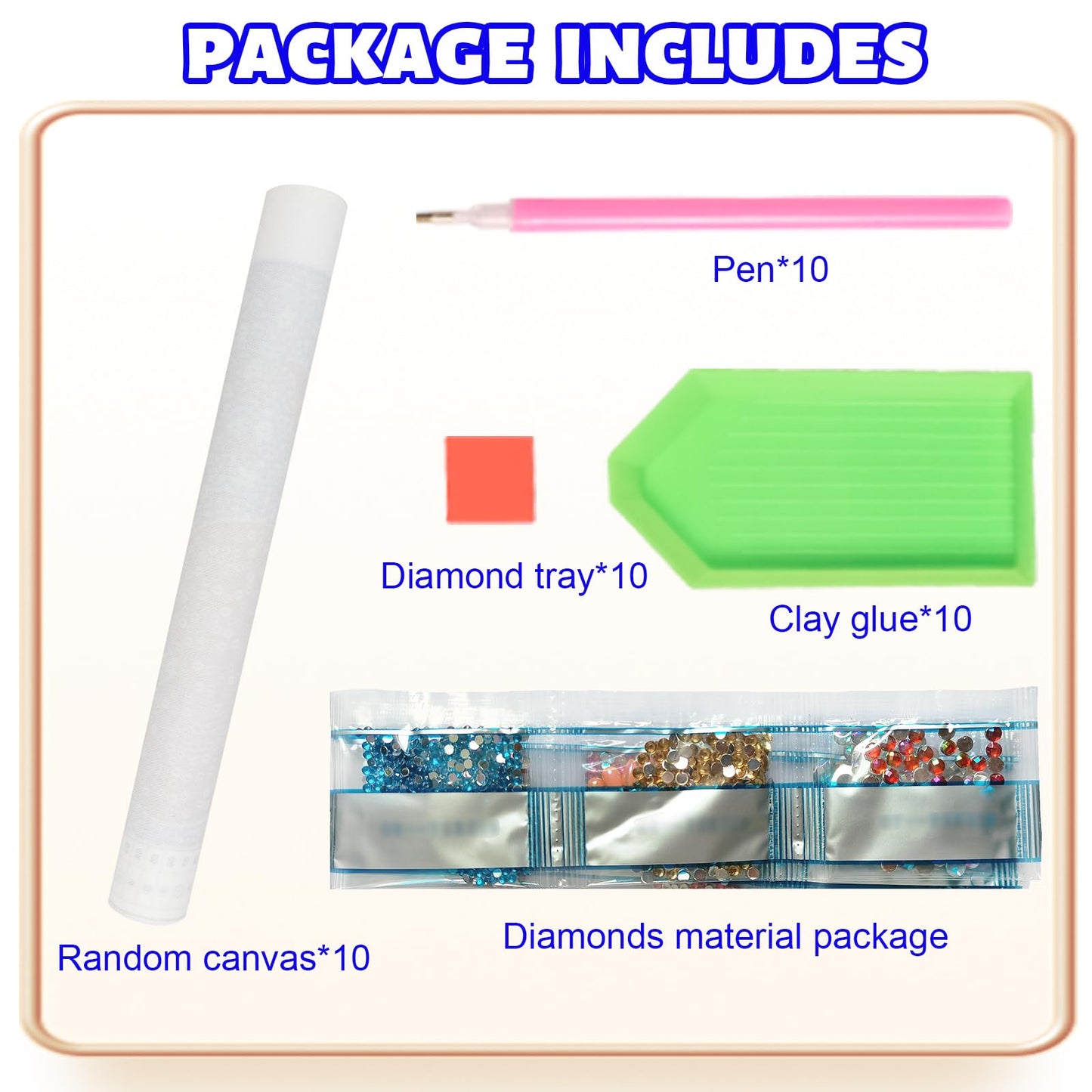 AiYuanzsh 10 Pack 5D Square Diamond Painting Kits for Adults, Full Drill Square Diamond Art Kits Scenery, DIY Square Drill Painting Crafts