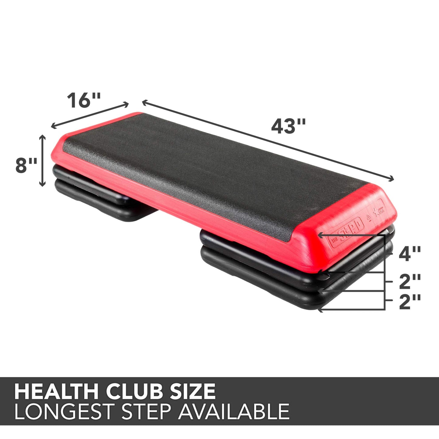 The Step Freestyle Grey Aerobic Platform, Health Club Size Steppers for Exercise