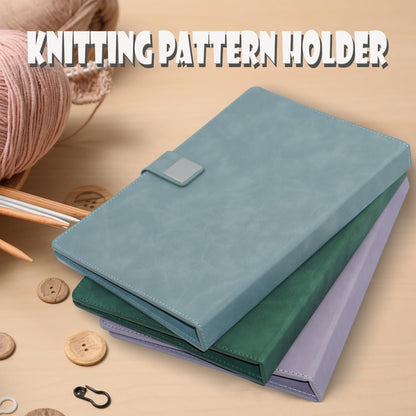Cowenhey Knitting Pattern Holder with Pocket, Knitting Chart Holder with 4 Replacement Magnets, Holder Foldable Knitting Chart Keeper for Fixed Crochet Pattern on Knitting Pattern (Green)