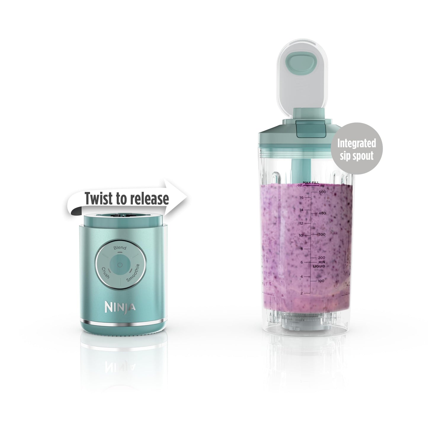 Ninja Blast Max, Portable Blender + Twist & Go, Personal Smoothie, Blend, Ice Crush, 3 Programs, Cordless, 22 oz removable Vessel, Dishwasher Safe, Leakproof, Navy, BC251NV