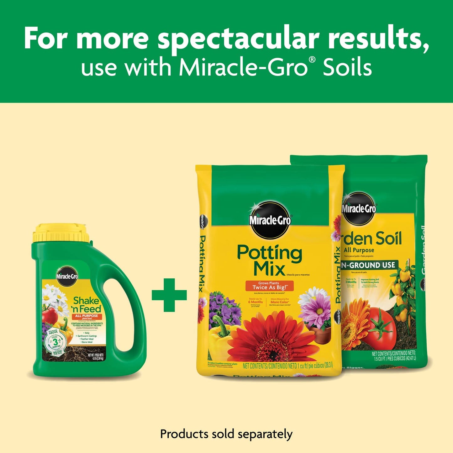 Miracle-Gro Shake 'N Feed All Purpose Plant Food - Nourishes Indoor & Outdoor Plants, 4.5 lbs.
