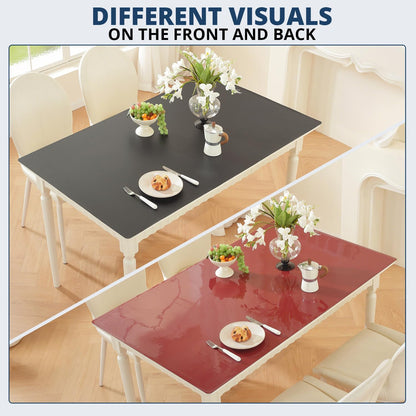 16 40 Inch, 1.5mm OstepDecor Black Table Protector x Thick Plastic Table Cover Protector, PVC Table Top Protector