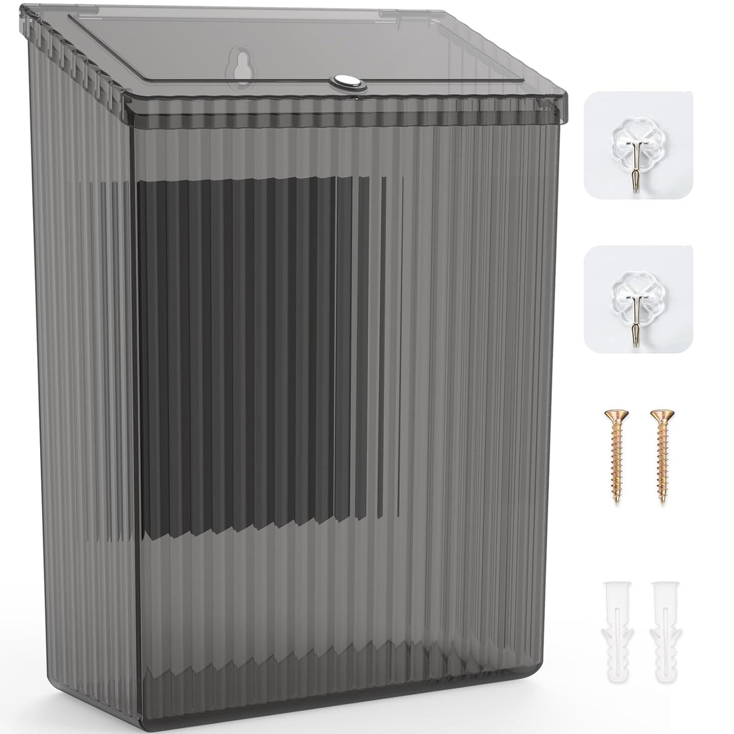 Sealegend Magnetic Slim Trash Can - Versatile Wastebasket with Lid for Kitchen & Bathroom Organization | Black