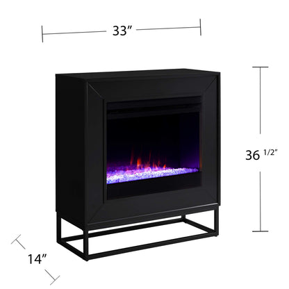 SEI Furniture - Holly & Martin Frescan Contemporary Touch Screen Electric Fireplace - Modern Design, Black Glass and Wood - Ideal for Living Room, Bedroom (FR1063059)