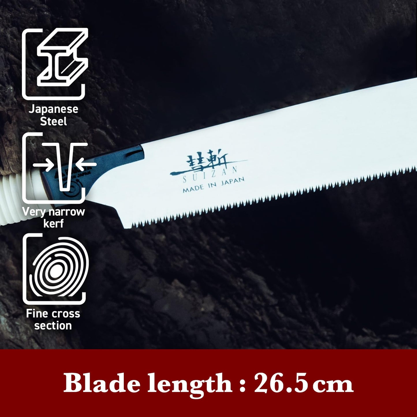 SUIZAN Kataba Single Edge Saw 10.5" - Professional Japanese Pullsaw Handsaw Woodworking Tools