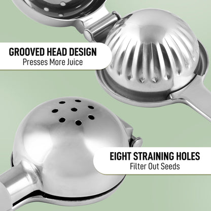 Lemon Squeezer Stainless Steel with Premium Quality Heavy Duty Solid Metal Squeezer Bowl - Large Manual Citrus Press Juicer and Lime Squeezer Stainless Steel - by Zulay Kitchen