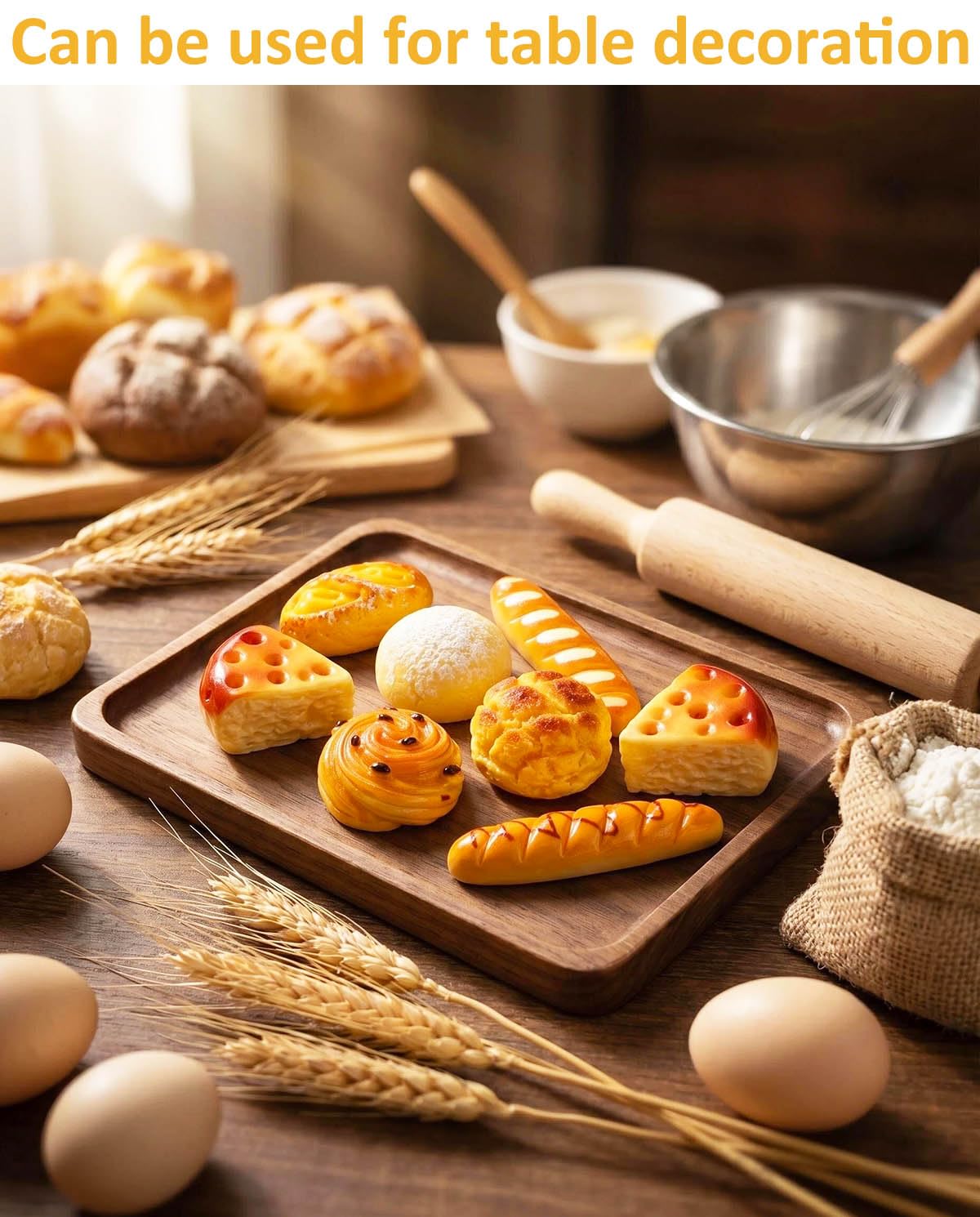 LOPURO 100Pcs Mini Fake Bread Artificial Resin Flatback Bakery Pastries Charms, Miniature Cake Simulation Food Model Tiny House Decor for DIY Craft Scrapbooking Embellishments Home Kitchen Display