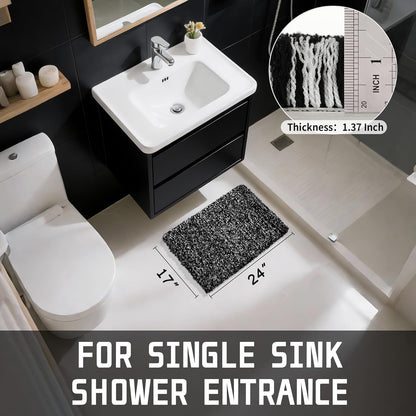 Yimobra Non-Slip Bathroom Rugs - Ultra Soft, Washable & Water Absorbent Plush Mats | 24x17 Inches