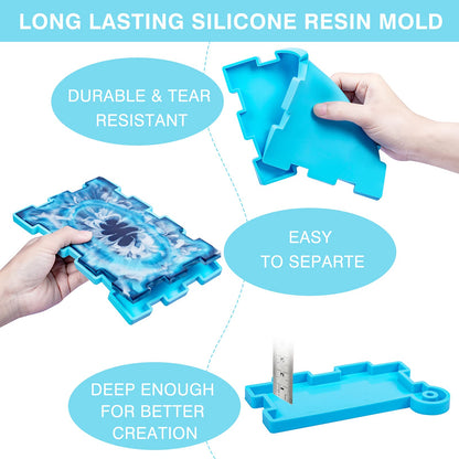 IKEPAHOK Resin Rectangle Box Mold, Epoxy Silicone Large Storage Container with Lid for Casting, DIY Organizer for Dominoes, Coffee Pods, Jewelry, Napkin, Candy, Cosmetics