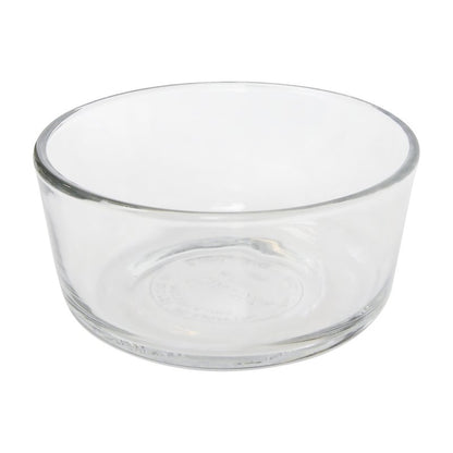 Pyrex 7200 2 Cup Glass Bowls & 7200-PC Sleek Silver Food Storage Replacement Lids (4-Pack) - Made in USA