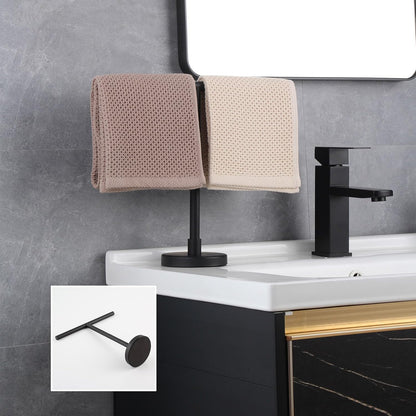 GERZWY Modern Hand Towel Holder Tree Rack Free Standing SUS 304 Stainless Steel Towel Ring, Matte Black DZY06-BK