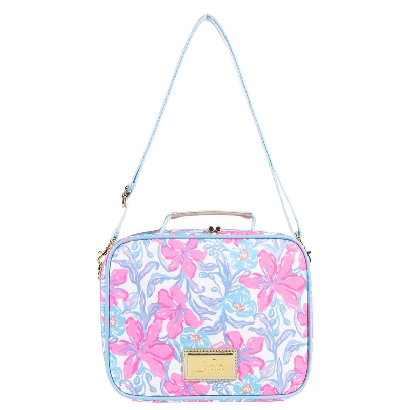 Lilly Pulitzer Insulated Lunch Box for Women, Cute Lunch Cooler Bag with Adjustable/Removable Shoulder Strap (Beachside Haven)