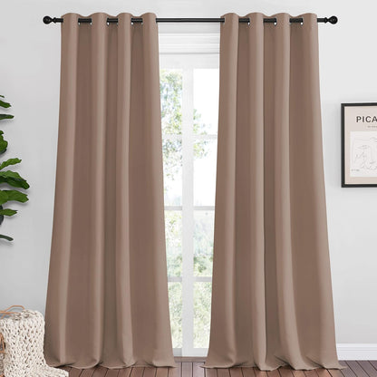NICETOWN Blackout Curtains - Thermal Insulated Grommet Drapes for Bedroom | Set of 2 Panels, 55x90 Inch, Cappuccino