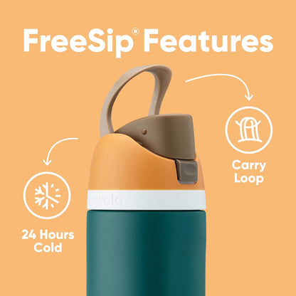 Owala FreeSip 40 Oz Insulated Stainless Steel Water Bottle with Straw, BPA-Free, Camo Cool