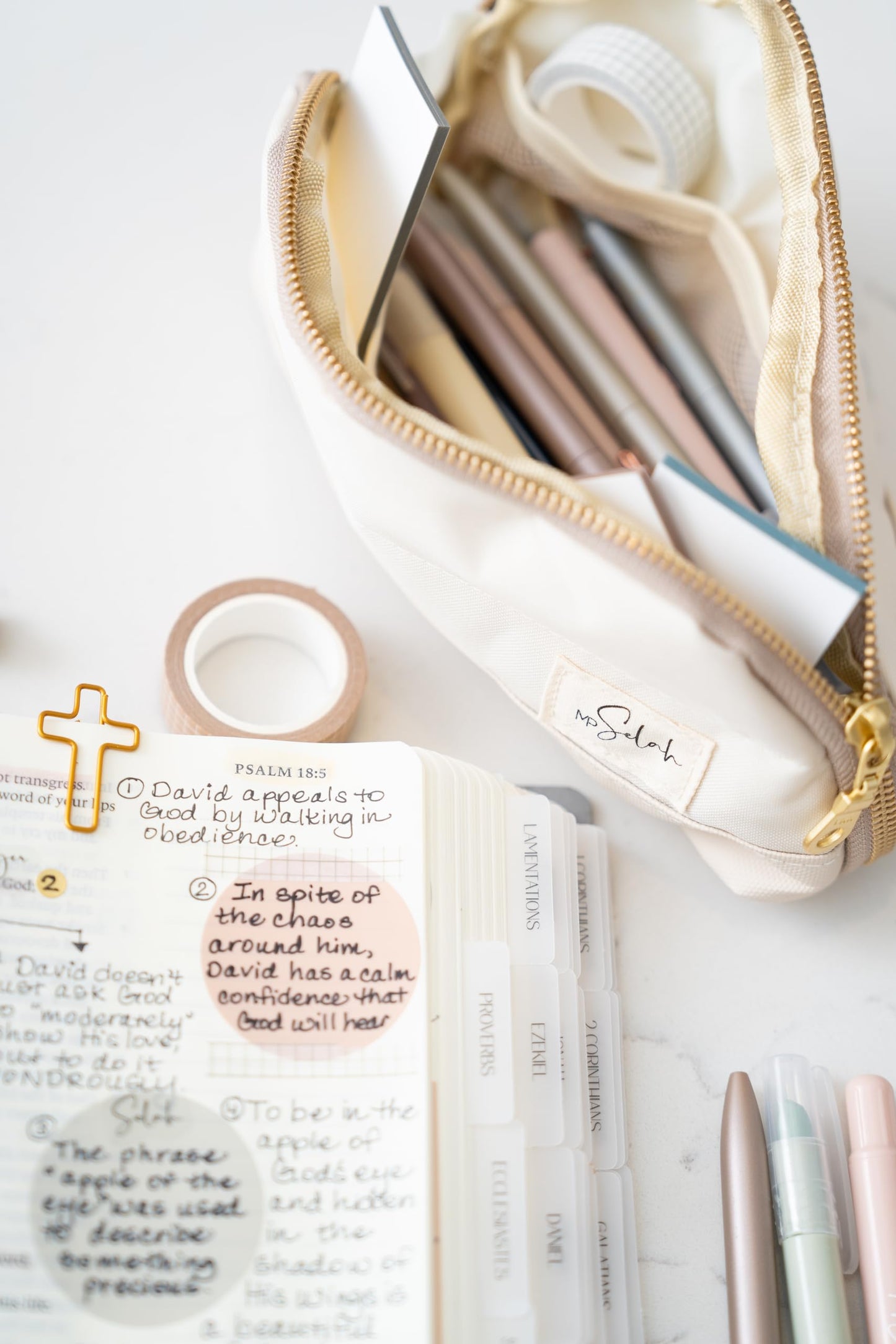 Mr. Pen- Bible Journaling Set (Selah Collection), Complete Faith Journaling Kit with Highlighters, Pens, Sticky Notes, Tabs, Washi Tape & Pouch for Bible Study, Prayer, Mothers Day Gift