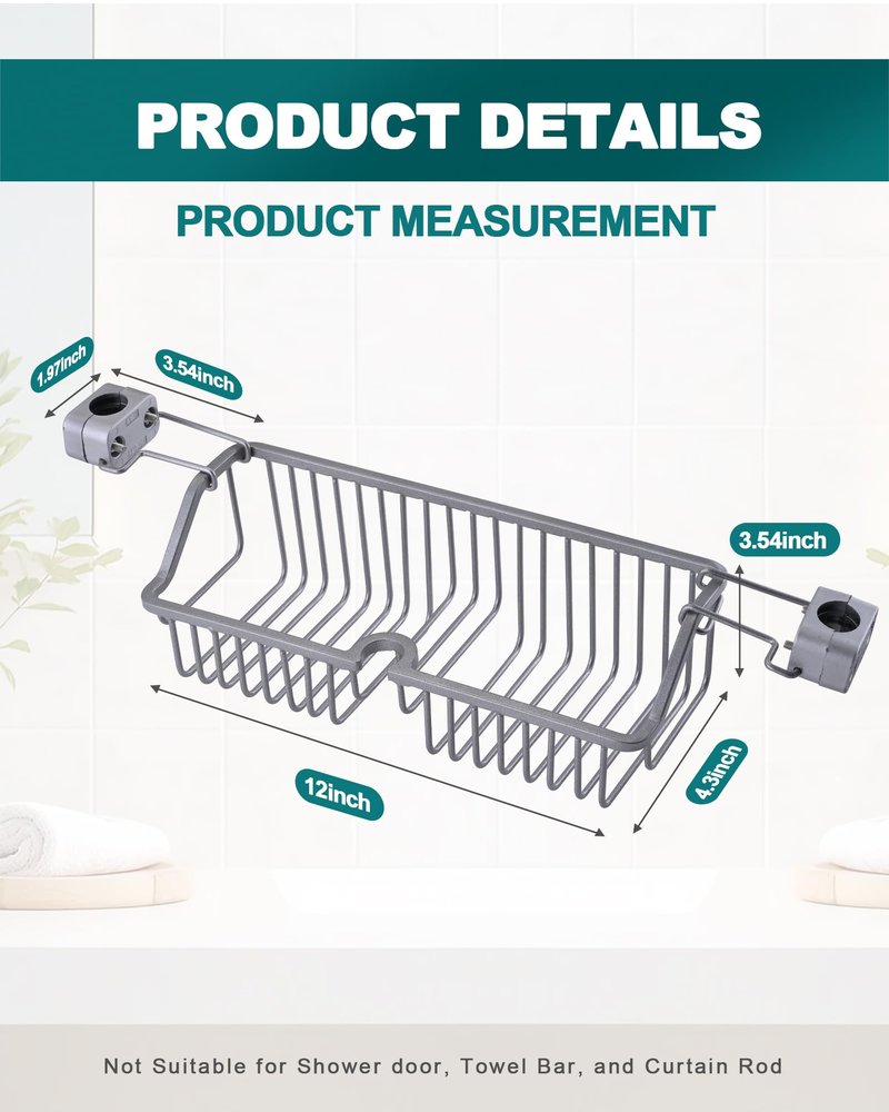 OrgCreator Rustproof Hanging Shower Caddy for Shower Chair, Stainless Steel Bathroom Basket for Bath Chair Bench,Showers Caddy Chair, Shampoo Bottle Holder for Elderly, Pregnant, Handicap, Patient