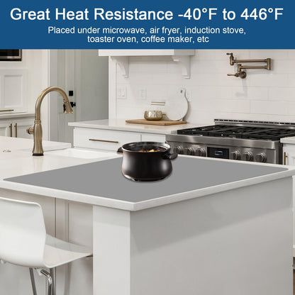 47.2''x23.6''(120cmx60cm) Large Silicone Mat for Kitchen Counter, Non-Slip Heat Resistant Countertop Protector, Waterproof Silicone Craft Mat for Kitchen Island, Translucent Black