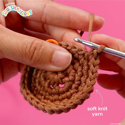 Original Squishmallows Omar the Bear Crochet Kit, Includes Yarn, Crochet Hook, Starter Hooks, Step-By-Step Tutorials, Exclusive Crochet Kit for Beginners, DIY Craft, Crochet Kits, Great Teen Gifts