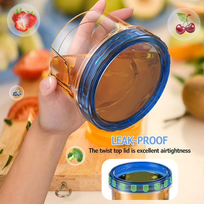 Winproper 6 Pack-16 OZ Freezer Storage Containers, Small Plastic Containers with Twist Top Lids, Round Food Storage Containers, Reusable Soup Container Microwave/Dishwasher Safe
