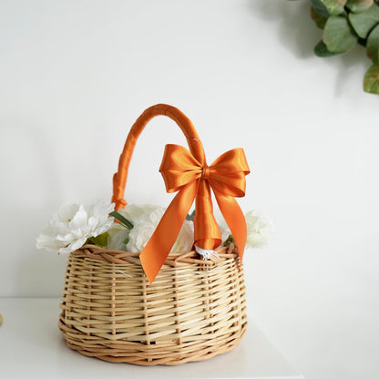 MEEDEE Orange 1 Inch Ribbon Orange Satin Ribbon Lux Double Faced Satin Ribbons by 50 Yards Polyester Wrapping Ribbons for Crafts, Wedding, Flower Bouquet, Holiday Decorating