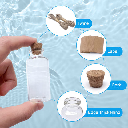 Goiio 80 Pack 20 ML Glass Bottles with Cork Stoppers Mini Small Glass Bottles, for Wedding Favors, Crafts Home Decorations