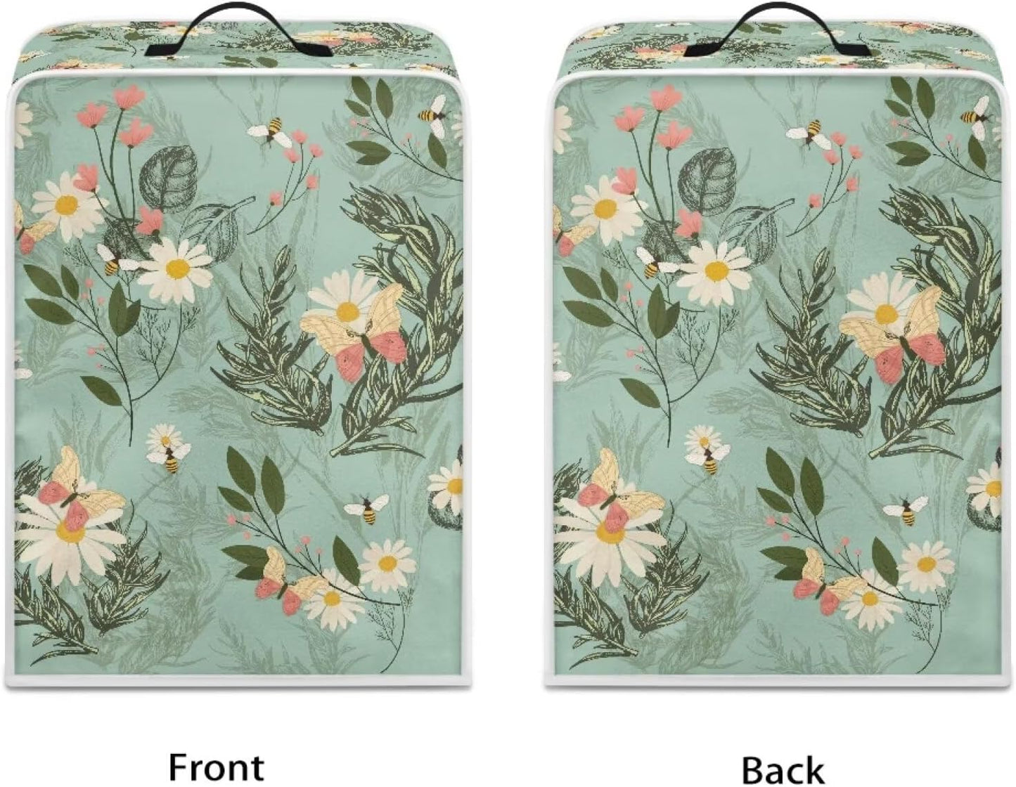 Coffee Maker Cover - Kitchen Appliances Protector for Most Standard Coffee Makers, Dust Cover with Daisy Leaf Design