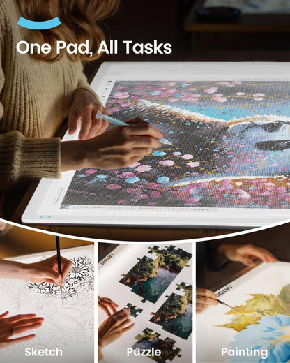 ARTDOT A1 Large LED Light Pad for Diamond Painting AC Powered Light Board Kit Adjustable Brightness Light Box Drawing for 5D Diamond Painting Kits