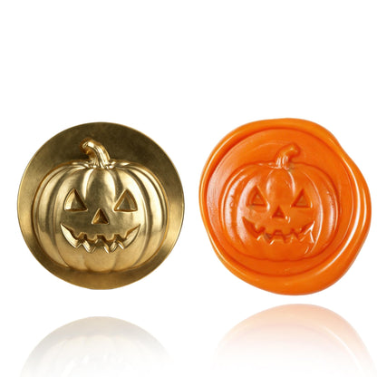 Mceal Wax Seal Stamp Head, 3D Embossed Relief for DIY Crafts, Wedding Invitations, Gift Wrapping, Halloween Collection (Halloween Pumpkin)