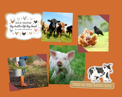 Farm Stickers for Scrapbooking - 12x12 Farm Animal, Barnyard & Tractor Designs for Farmers Journal, Farmhouse Photo Album, DIY Crafts - 2 Sheet Set