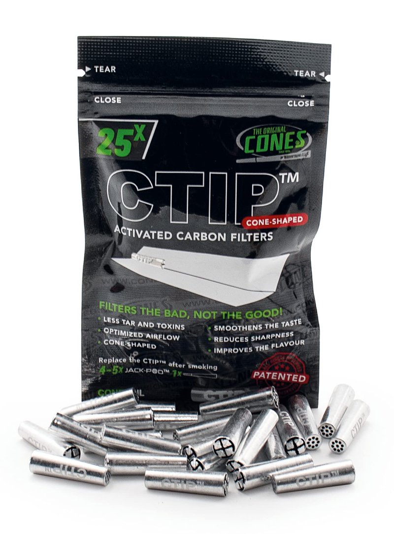 CTIP Cone-Shaped 25 Count Activated Carbon Filters - Aluminum Encased