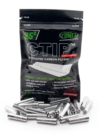 CTIP Cone-Shaped 25 Count Activated Carbon Filters - Aluminum Encased