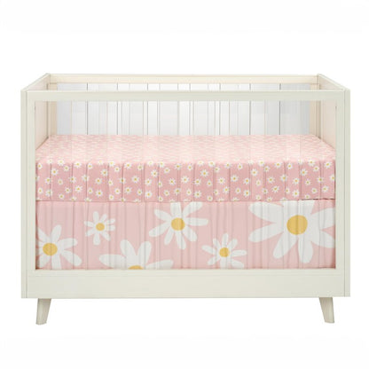 Lambs & Ivy Daisy Dreams Breathable 100% Cotton Baby Fitted Crib/Toddler Sheet